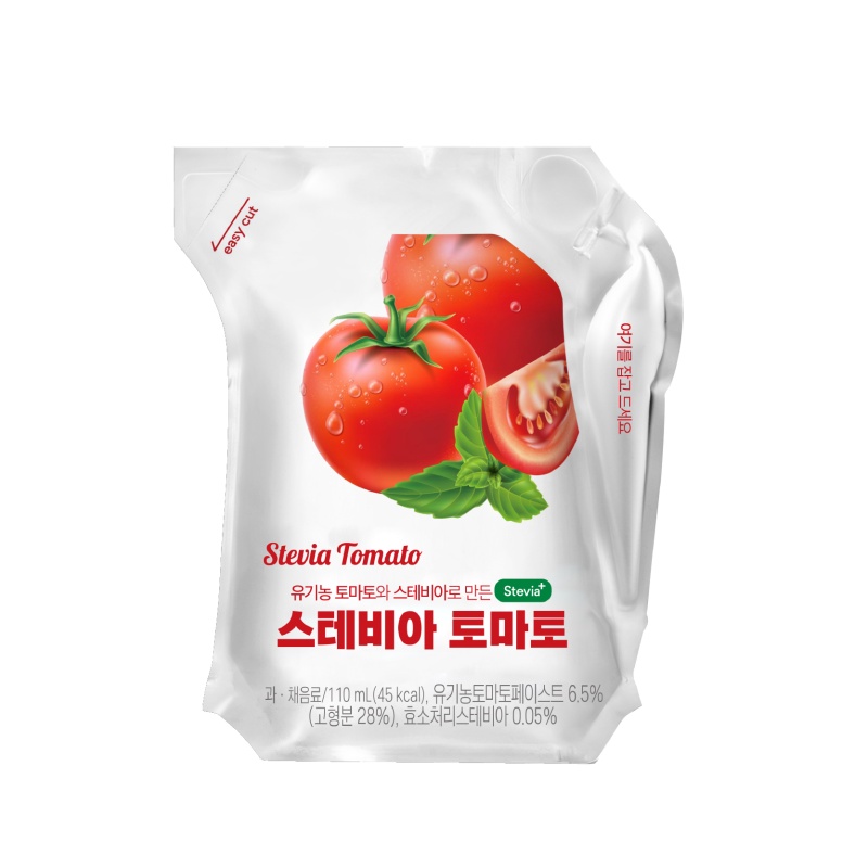 Stevia Organic Tomato Juice 110ml , No sugar, No Fat, No cholesterol, 45kcal/1pack, Made in Korea,  Morning juice for family members