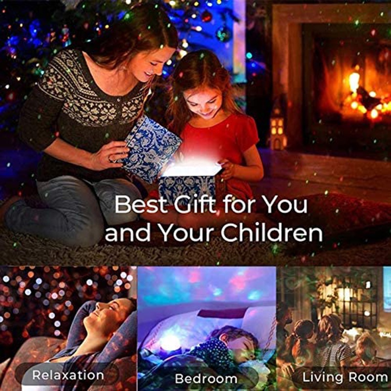 Đèn Chiếu Sao Ban Đêm Xoay 360 Độ ° Đèn led Chiếu Sáng Trần Nhà Xoay 8 Chế Độ Màu Sắc Khác Nhau Làm Quà Sinh Nhật Giáng Sinh Cho Bé
