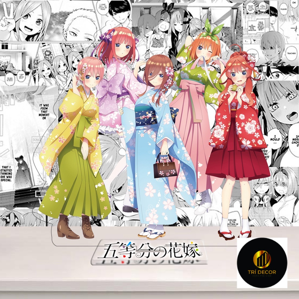 Standee Nhà Có 5 Nàng Dâu, Gotoubun no Hanayome, mô hình nhân vật Miku, Nino, Itsuki, Ichika, Yotsuba