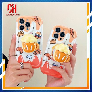 Vỏ Bao Da Điện Thoại Silicon Viền Cong Hình Kem / burger / burger 3d Cho IPhone 6 7 6S 8 14 Plus XR 11 12 13 14 PRO MAX X XS MAX 11 12 13 Se 2020 6SPlus 7Plus 6Plus 8Plus 14Plus XSMAX Giá Đỡ