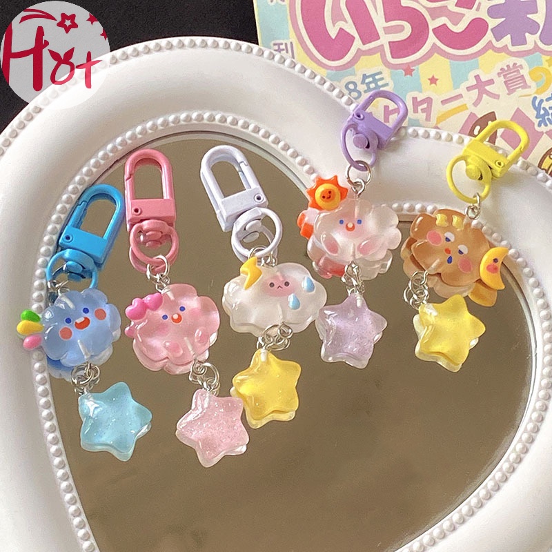 Jr Móc Khóa Hình Đám Mây Ngôi Sao Năm Cánh Xinh Xắn