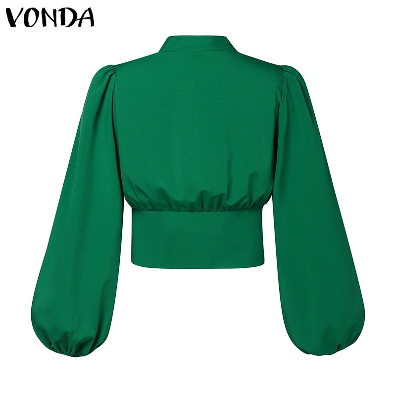 Áo Sơ Mi Tay Dài Cổ Chữ v Màu Sắc Trơn Phong Cách vintage Dành Cho Nữ