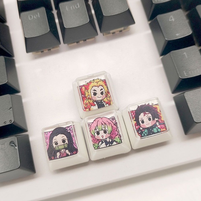 Bàn Phím anime shinobu kamado tanjirou nezuko tomioka giyuu Kou Shinchan Dễ Thương Mờ Bàn Phím cross axis