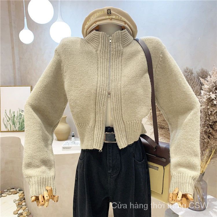 Áo Khoác cardigan Dệt Kim Tay Dài Dáng Ôm Phong Cách Hàn Quốc Thời Trang Thu Đông Cho Nữ