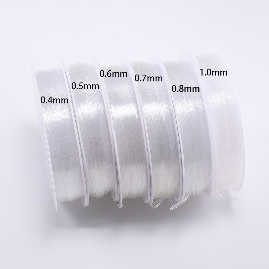 1 Cuộn 5-15m Dây Chuỗi Hạt Pha Lê Co Giãn 0,4-1,0mm charms