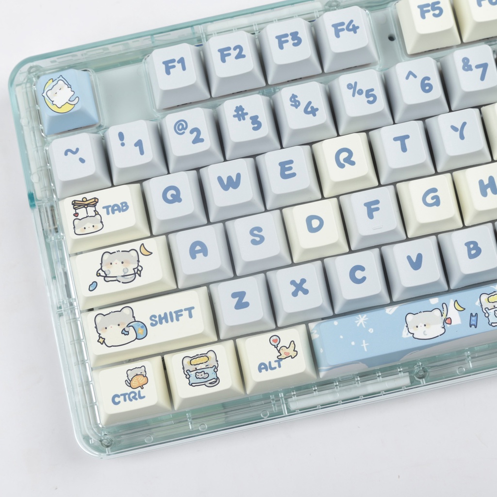 Daydream Kitten Keycaps Cherry Profile Hoạt Hình PBT Dye Sub Bàn Phím Cơ Keycap