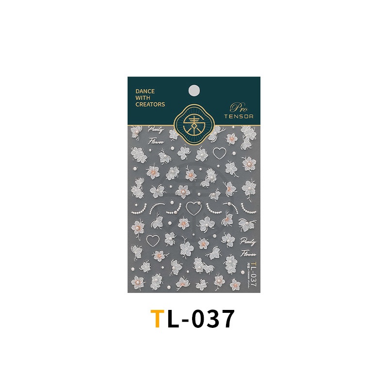 Miếng Dán Trang Trí Móng Tay Ba Chiều Họa Tiết Hoa Xinh Xắn tl-037