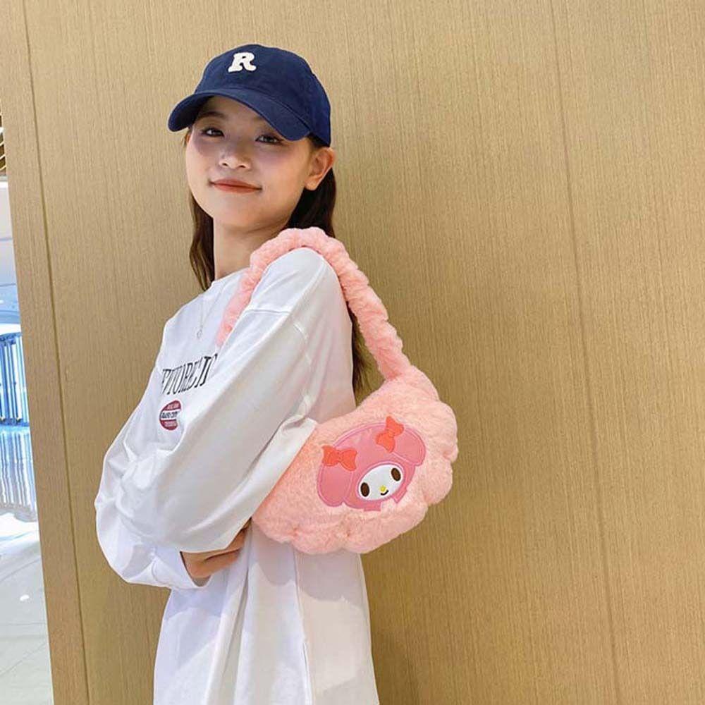 Shanhai Túi tote Đeo Vai Cỡ Lớn Họa Tiết Mèo kitty / Cún Cinnamon Nhồi Bông Dễ Thương