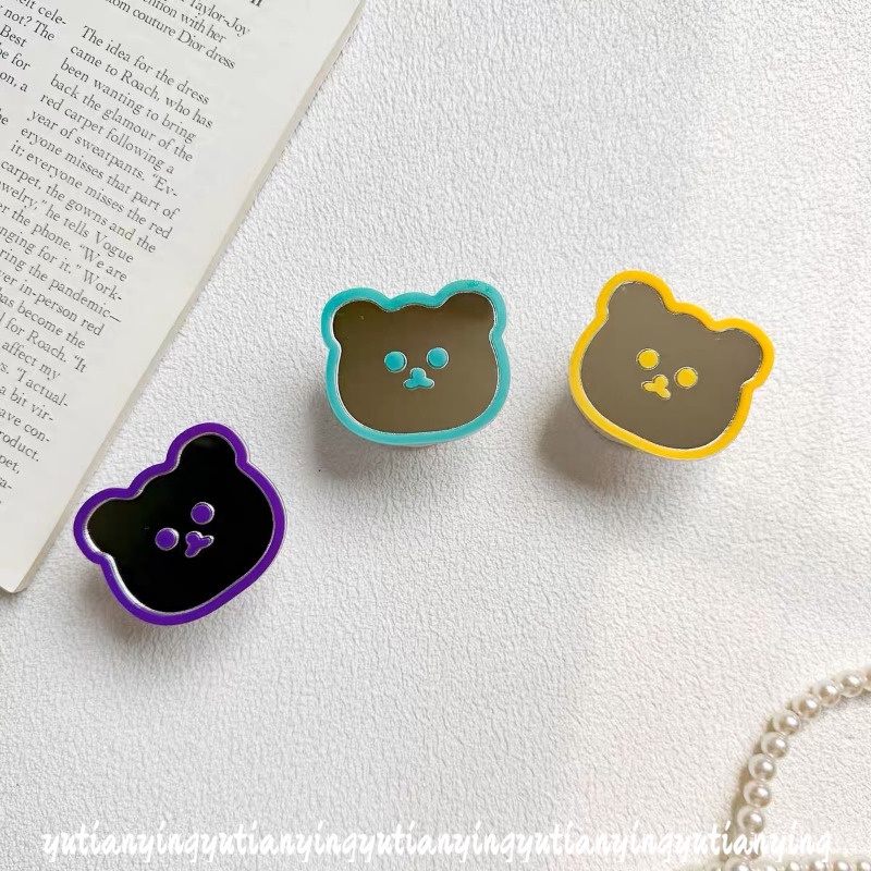 Thời Trang Giá Đỡ Điện Thoại Dạng Nhẫn Đeo Tay Hình Gấu / Mèo Đáng Yêu