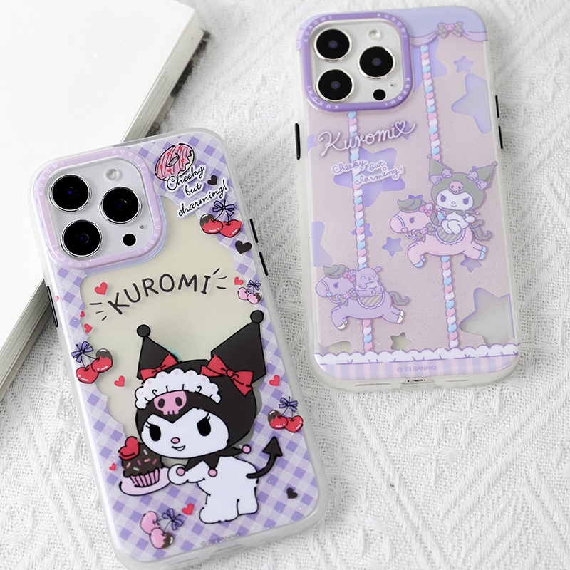 Ôp Điện Thoại Silicon Dẻo Họa Tiết Hoạt Hình sanrio kuromi Dễ Thương Chống Sốc / Dấu Vân Tay Cho iphone 15 pro max iphone 15 pro Ốp