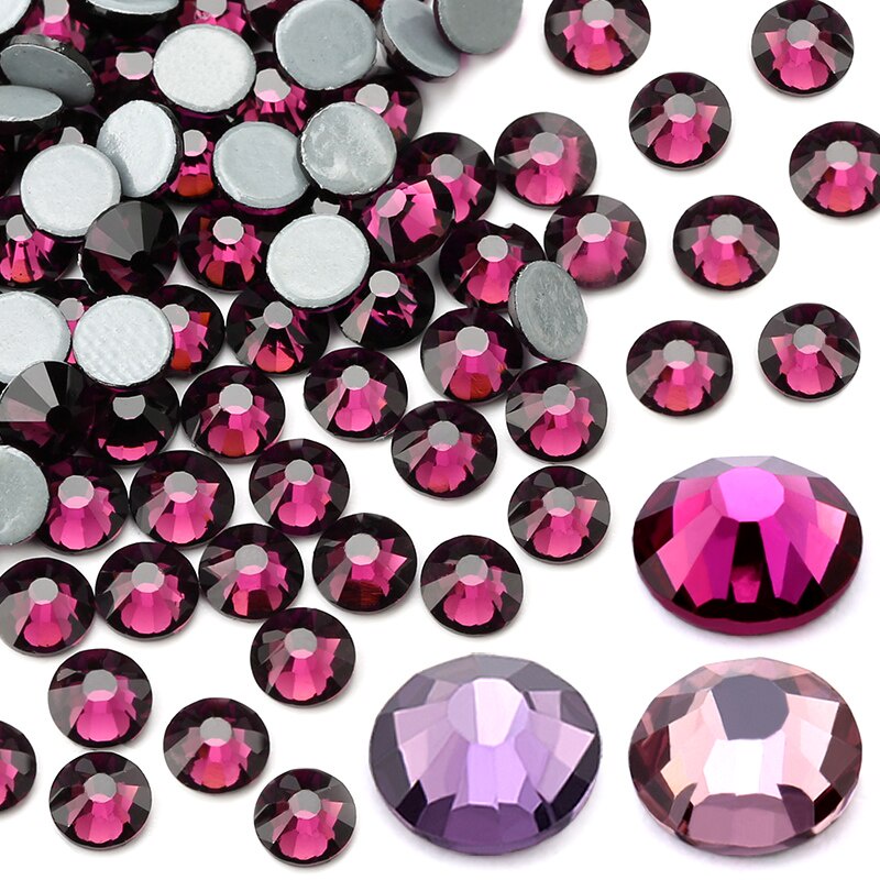 Qiao Đá Pha Lê Tím ss6-ss30 Trang Trí Quần Áo Kính