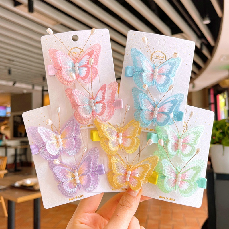 Bộ 2 Kẹp Tóc Hình Bướm Xinh Xắn Cho Bé Gái