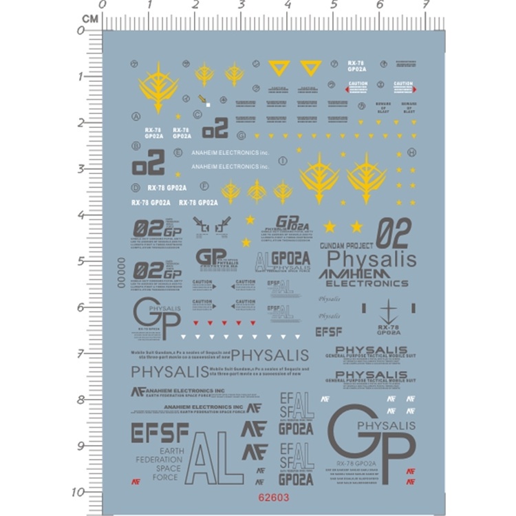 Decal nước dán mô hình GP01 GP01FB GP02 GP03 RX78 PG MG RG các loại Water sticker