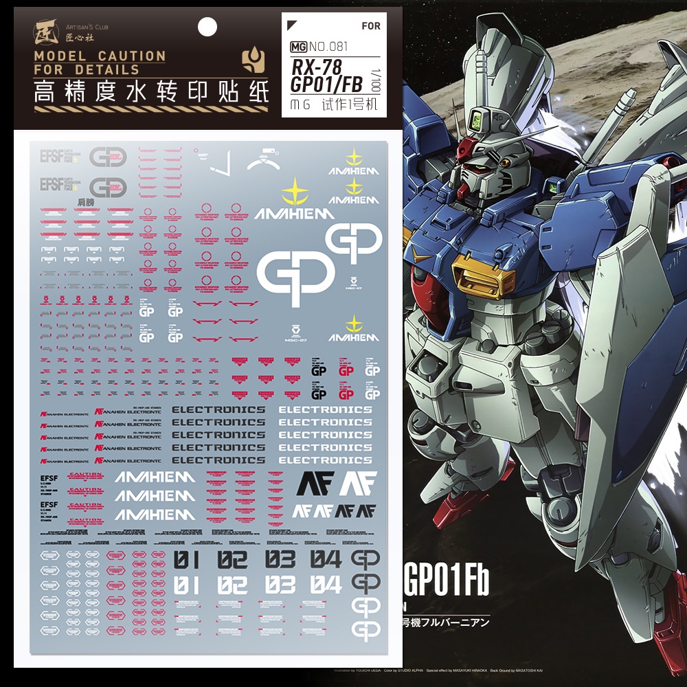Decal nước dán mô hình GP01 GP01FB GP02 GP03 RX78 PG MG RG các loại Water sticker