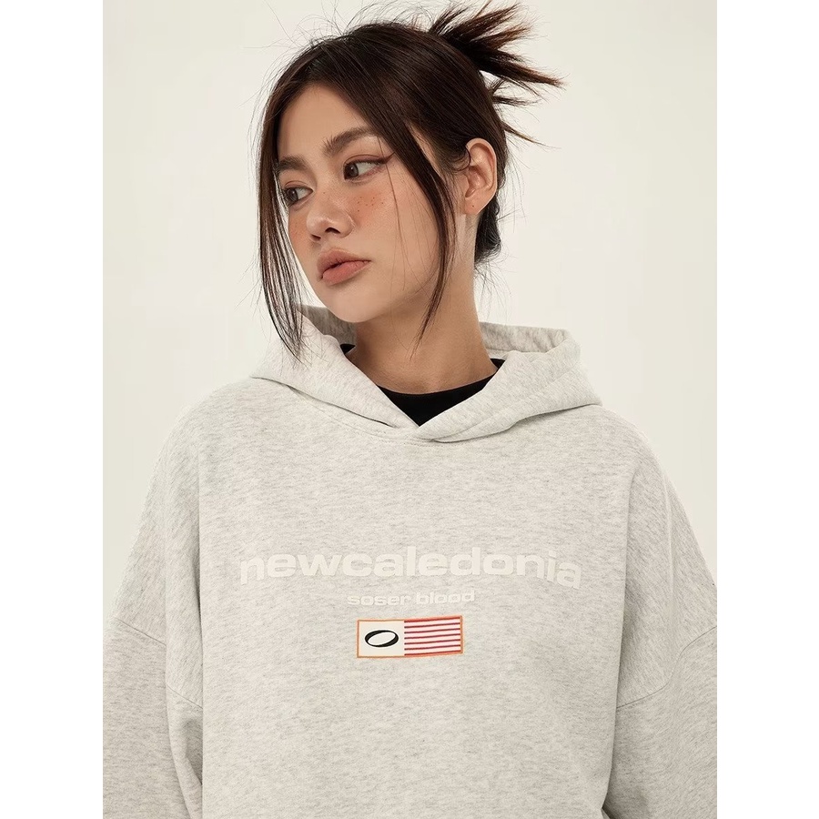 Áo hoodie Tay Dài Dáng Rộng In Hình Bọt Biển Thời Trang Hàn Quốc Dành Cho Nam Nữ