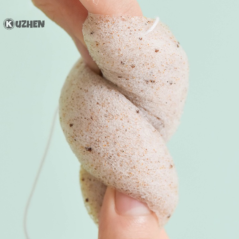 Kuzhen 1 Mút Rửa Mặt Tẩy Tế Bào Chết mini Hình Tròn Bằng Bọt Biển Tự Nhiên Chăm Sóc Da