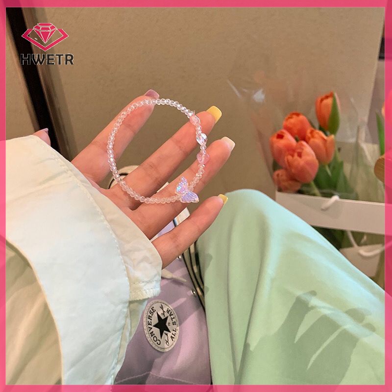 Vòng Tay Chuỗi Hạt acrylic Nhiều Màu Mặt Hình Bướm / Trái Tim Thời Trang Cho Nữ Mới