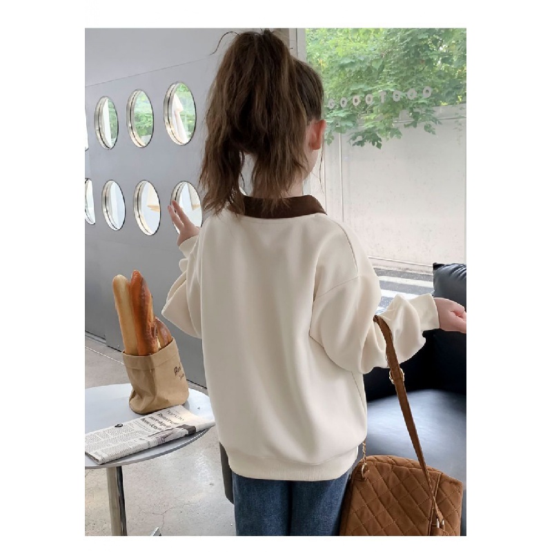 Áo Thun polo Tay Dài Phong Cách Hàn Quốc Thời Trang Mùa Thu 2023 Mới Cho Bé Gái