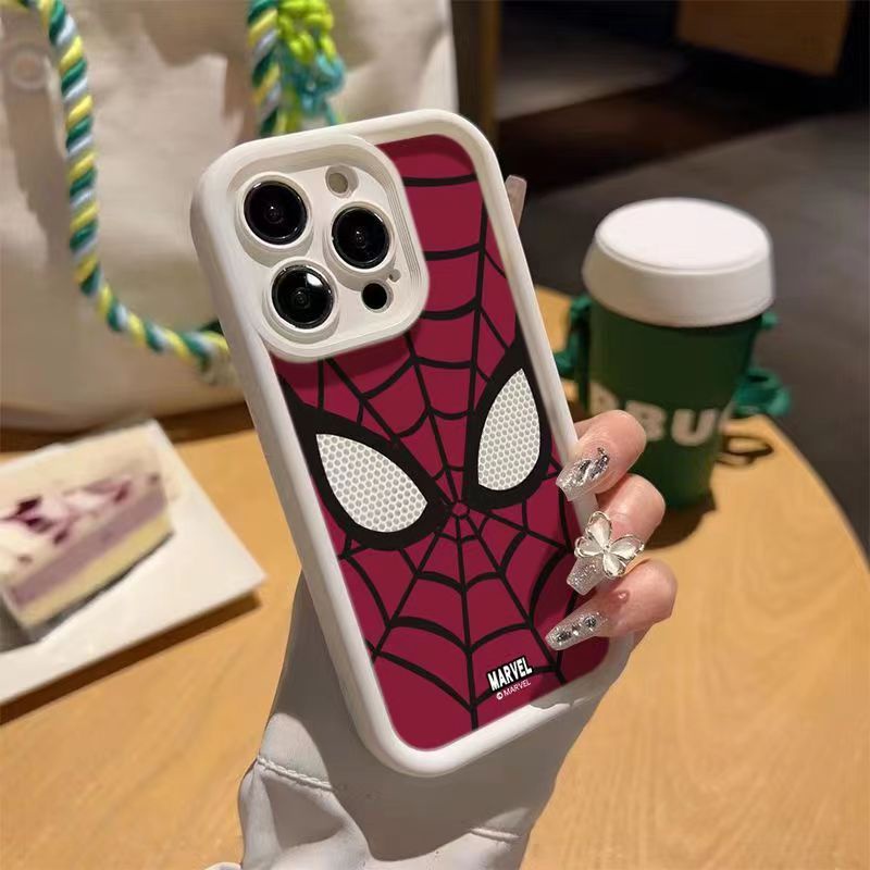 Ốp Điện Thoại Túi Khí Silicon Hình spiderman Màu Tương Phản Cho Iphone 15 13Promax 12 11 7 8