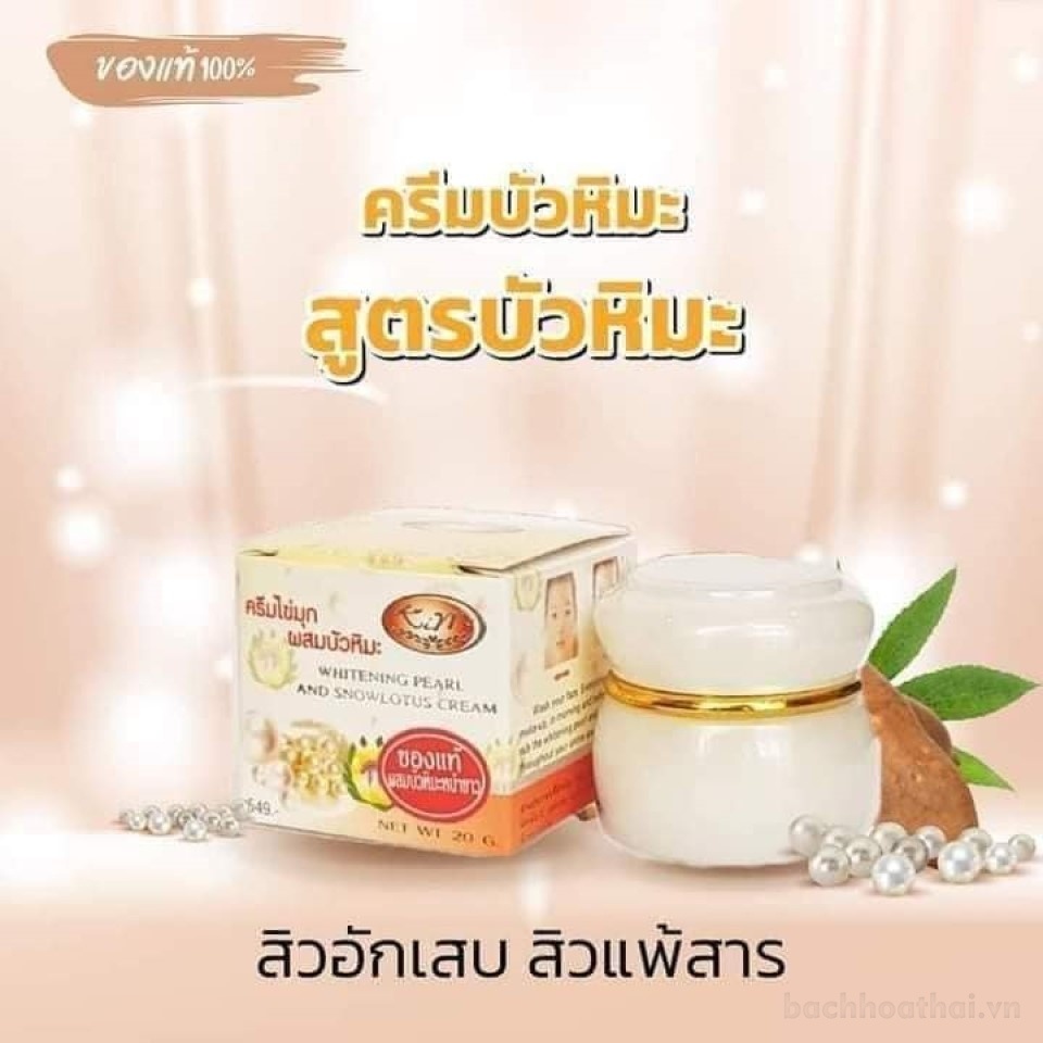 Kem dưỡng trắng da ngọc trai nội địa Thái Lan KIM Whitening Pearl and Snowlotus Cream