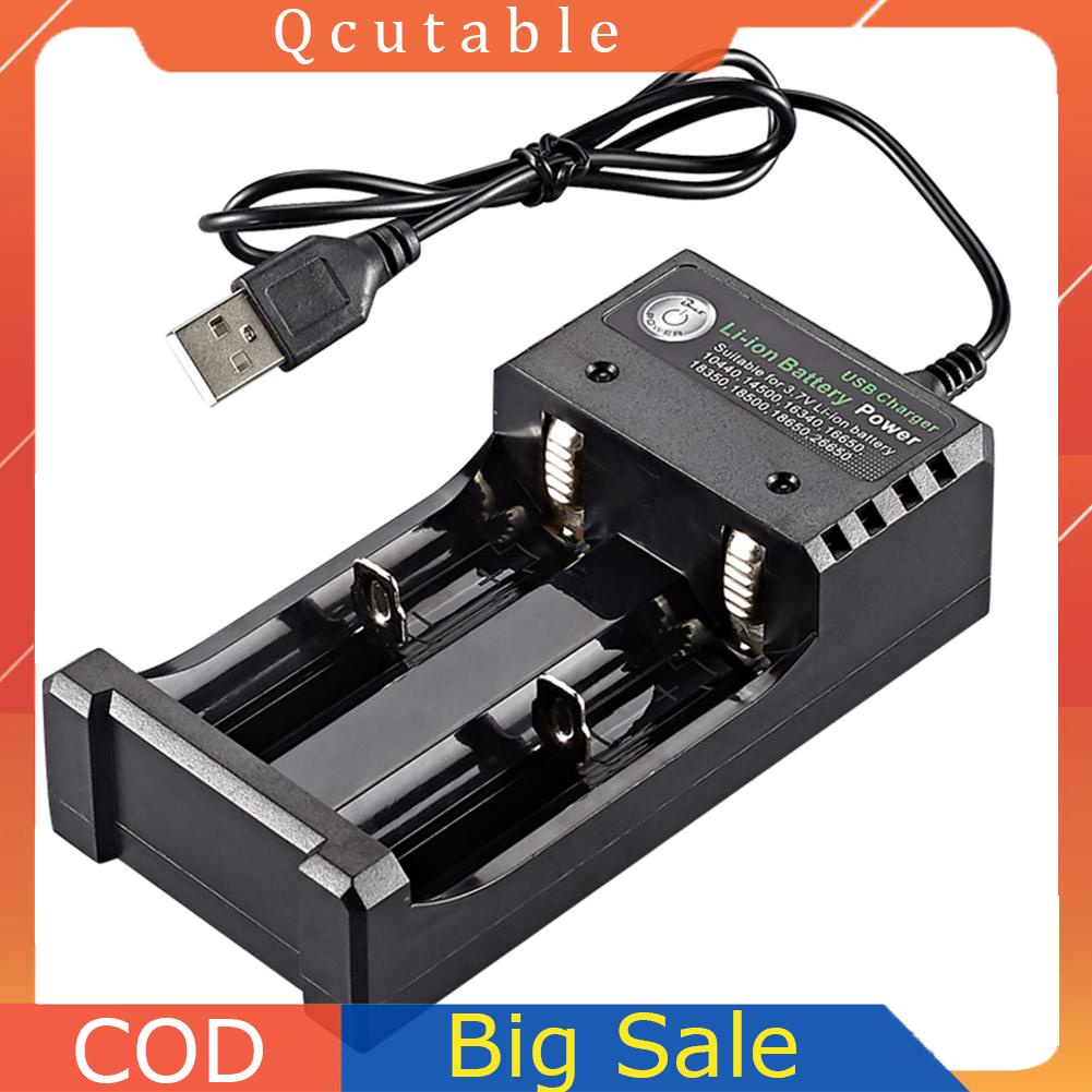 Bộ Sạc Pin Nhanh 2 Ngăn 3.7v 1a / 2a Cho 18650 10440 14500Vn