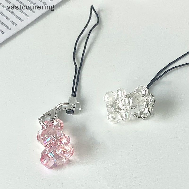 Vast 1 Móc Khóa Điện Thoại Trong Suốt Hình Gấu Hoạt Hình Dễ Thương