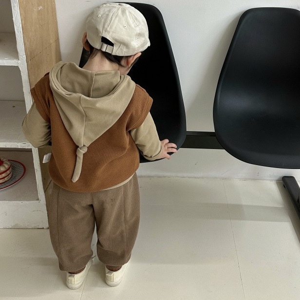 Áo Hoodie Tay Dài Kẻ Sọc Màu Trơn Thêu Chữ Thời Trang Mùa Thu Cho Bé Trai 1-3 Tuổi