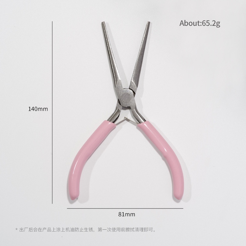 Kẹp Nối Móng Tay Cầm Dài Mũi Nhọn Màu Hồng Dùng Trong Xây Dựng