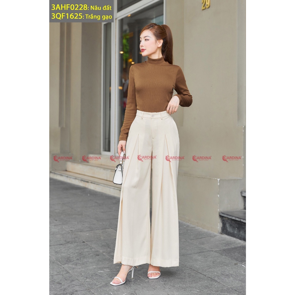 Áo Giữ Nhiệt Nữ 𝐂𝐀𝐑𝐃𝐈𝐍𝐀 Cổ Cao Sợi Len Tăm Kim Sa Giữ Ấm Co Giãn 4 Chiều Màu Sắc Basic Dễ Phối Đồ Siêu Ấm 3AHF02