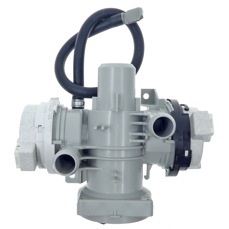 Cụm bơm xả máy giặt LG 2 bơm 26V DC lồng ngang gài - Pump bộ xả nước MG LG cài cửa trước Tốt