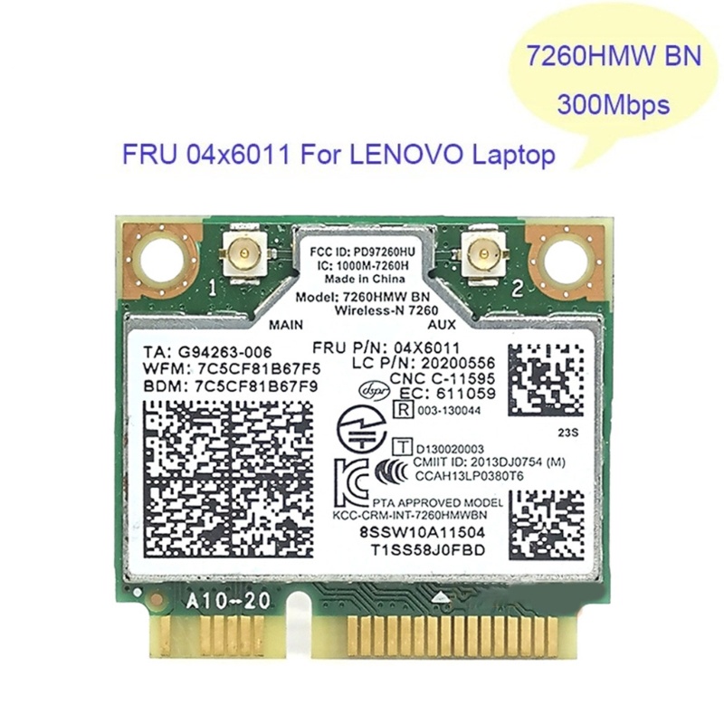Card Mạng wifi shas 7260hmw 04x6011 Cho laptop k4350 k4250 b5400 m5400 m4400s