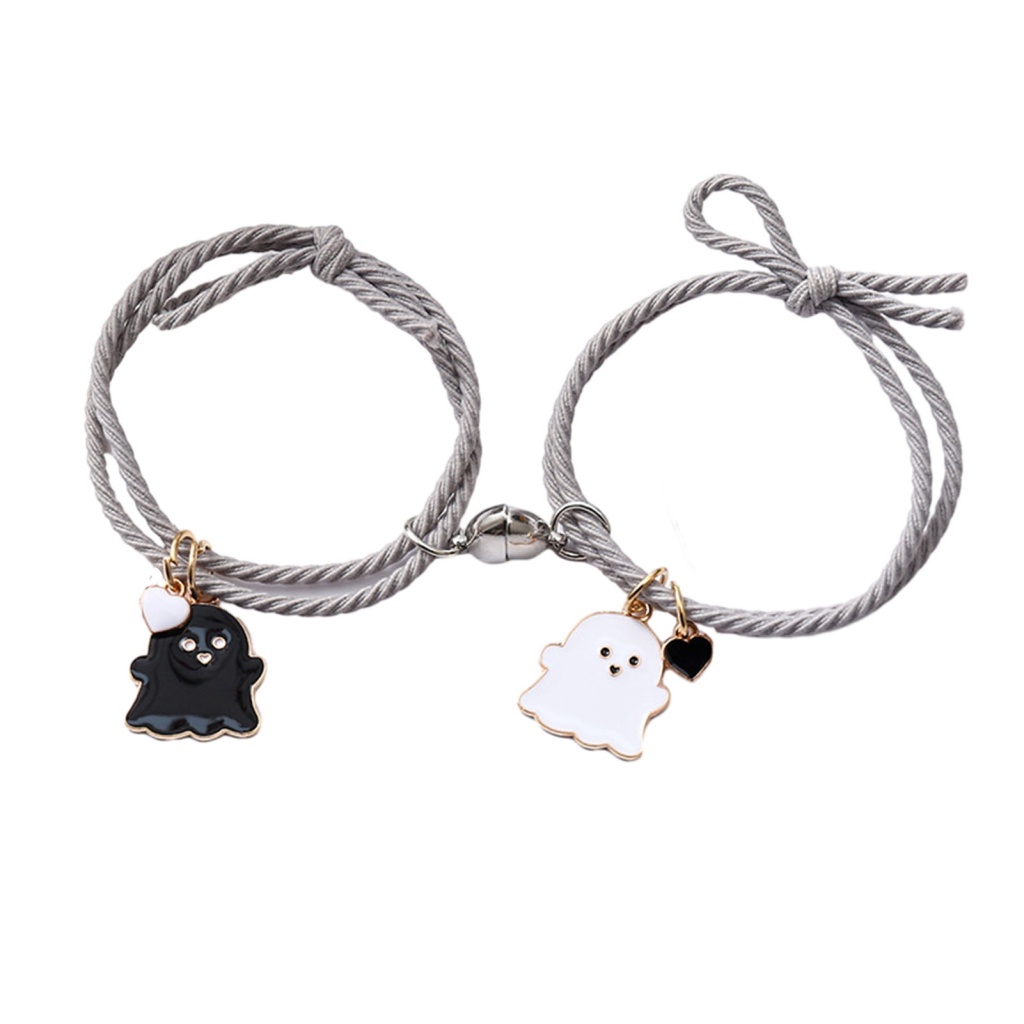 Cocosweet.my Vòng Đeo Tay Nam Châm Trọng Lượng Nhẹ Mặt Dây Chuyền Hình Ma Quà Tặng halloween Cho Cặp Đôi Nam Nữ