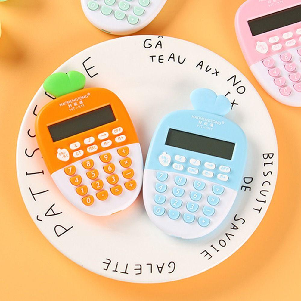 WAPKTY Máy Tính Cầm Tay Hình Củ Cà Rốt 12 Chữ Số Sạc Pin Cho Học Sinh