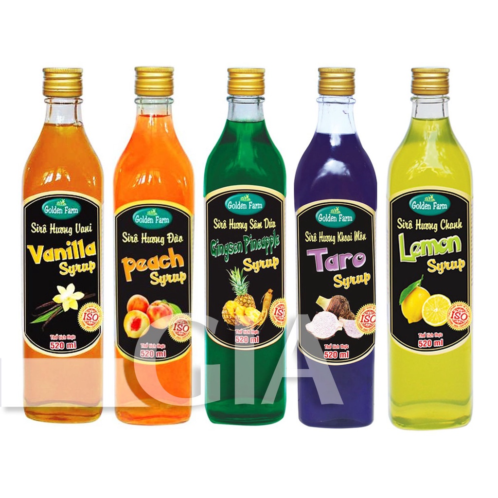 Siro Golden Farm chai thủy tinh 520ml