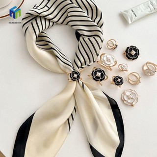 HEALMEYOU Khóa Kẹp Khăn Choàng Khăn Choàng Khăn Choàng hijab Bằng Hợp Kim Đa Năng Hình Hoa Trà Camel vintage Cho Nữ