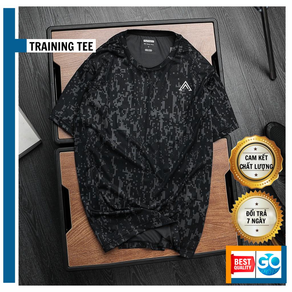 Áo thun thể thao nam chính hãng AVANDO vải thun lạnh hoa văn camoflage in chìm nổi bật, bắt mắt, tập gym, chạy bộ