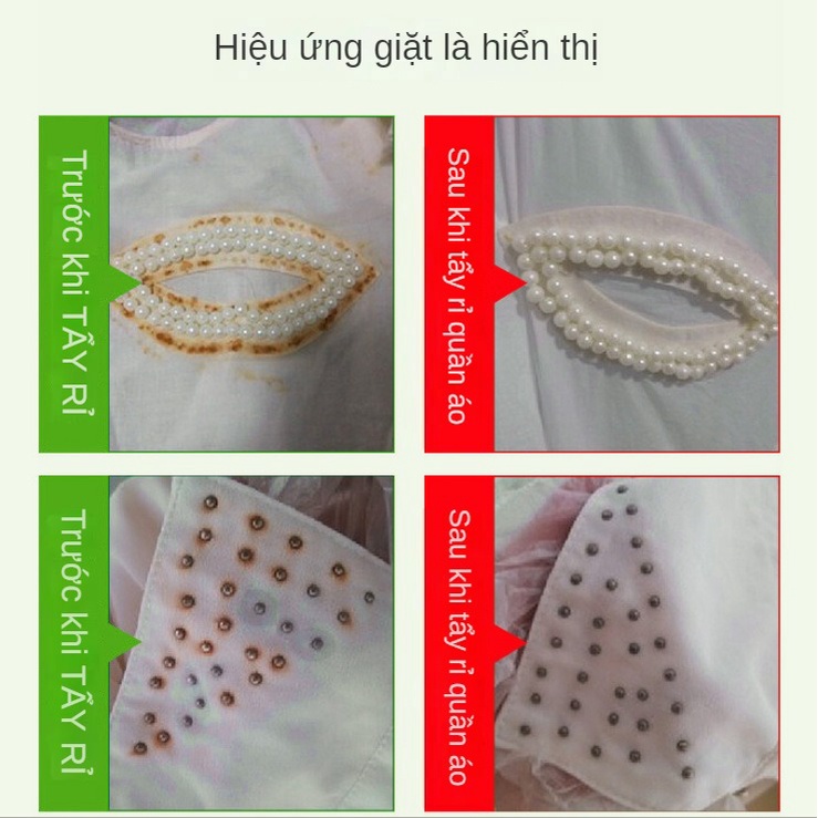 Chất tẩy gỉ sét, vết ố trên vải và quần áo