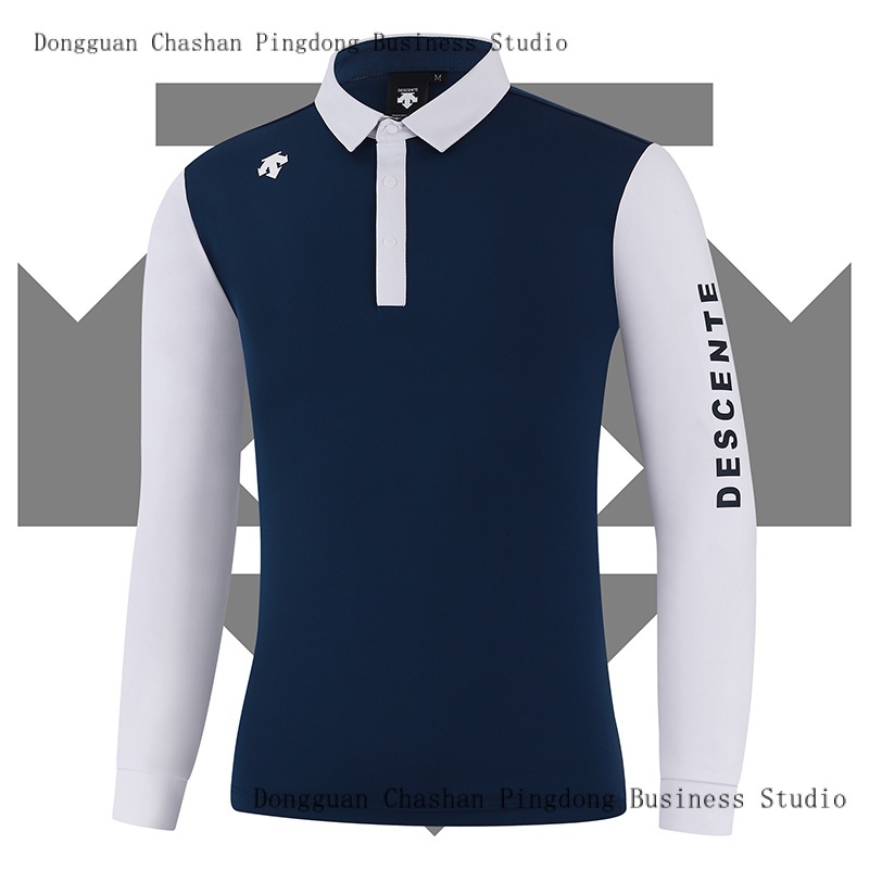 Áo polo Tay Dài Cổ Đứng Bằng polyester Thoáng Khí Khô Nhanh Phối Khóa Kéo Thời Trang Thu Đông Chất Lượng Cao Mới 2023 Dành Cho Bạn Nam Chơi golf