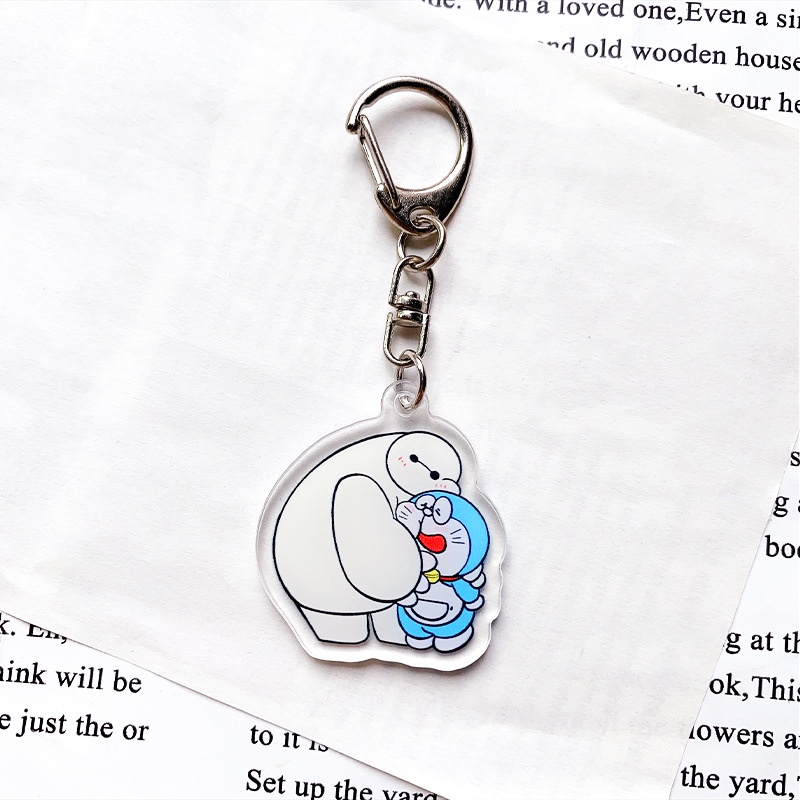Phim hoạt hình anime acrylic móc khóa Doremon túi mặt dây chuyền Xiaohongshu cặp đôi nổi tiếng internet mặt dây chuyền