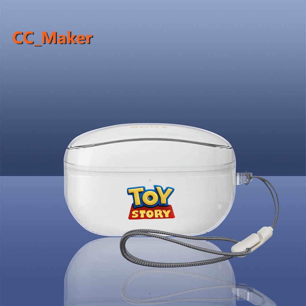 For Sony WF-1000XM5 Case Cute Angel Whale Lanyard Pendant Sony WF-1000XM5 Transparent Soft Case Sony WF-1000XM4 Shockproof Case Sony LinkBuds S Cover