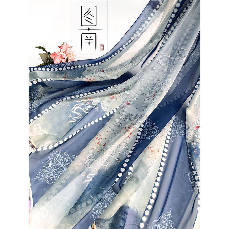 1 Tấm Vải Không Cắt 150 * 50cm In Thơ Mộng Trên Núi / Mặt Ngựa