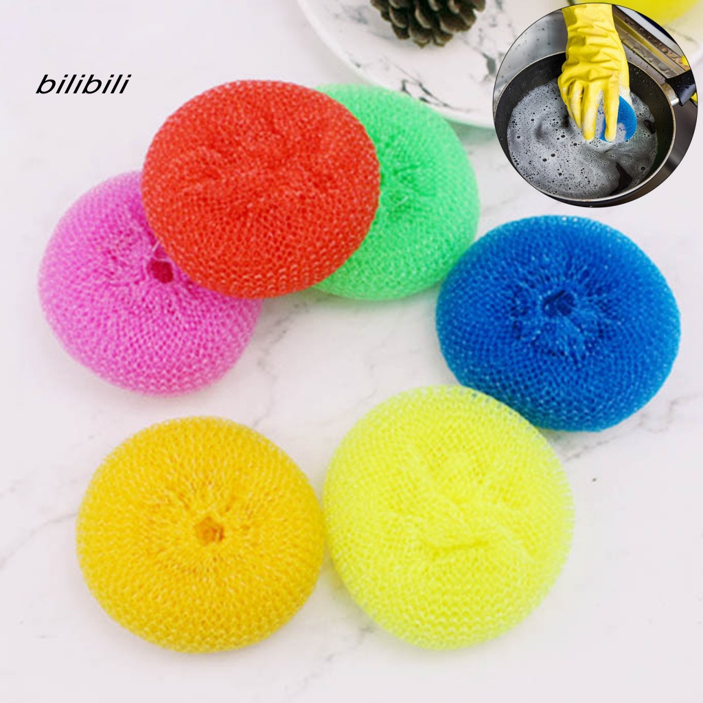 Set 24 Bóng Nhựa Chống Trầy Xước Màu Sắc Ngẫu Nhiên Dùng Để Vệ Sinh Chén Dĩa