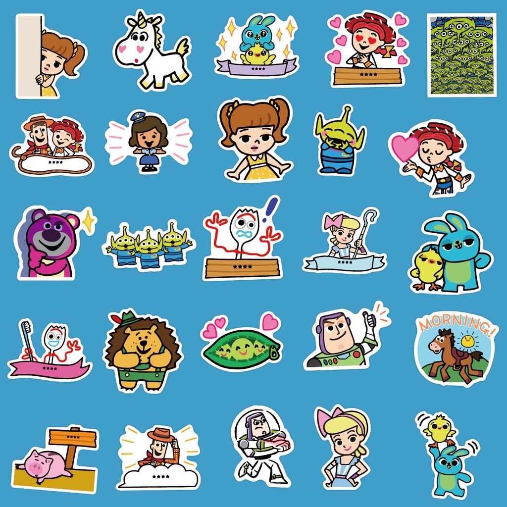 50 Miếng Dán Hoạt Hình toy story Chống Nước Trang Trí Mũ Bảo Hiểm Xe Đạp