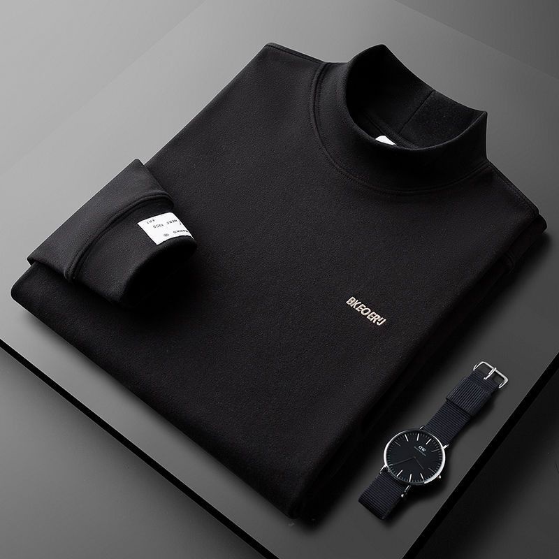 Áo Thun Tay Dài Cổ Lọ Ôm Dáng Thêu Chữ Thời Trang Mùa Thu Ấm Áp Cho Nam