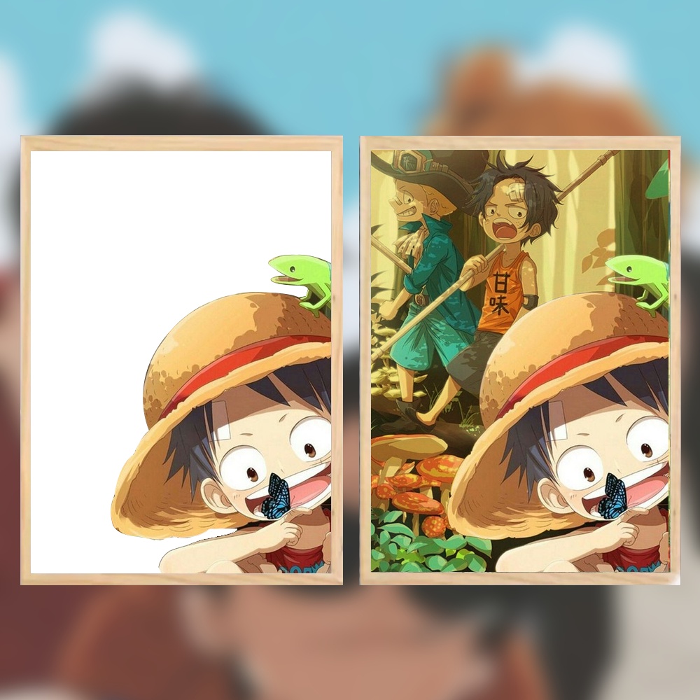 Tranh đèn led 3D ánh sáng đổi màu Luffy Gear 5 Ace Sabo One Piece Anime Manga Quote We have to live a lift of no regrets