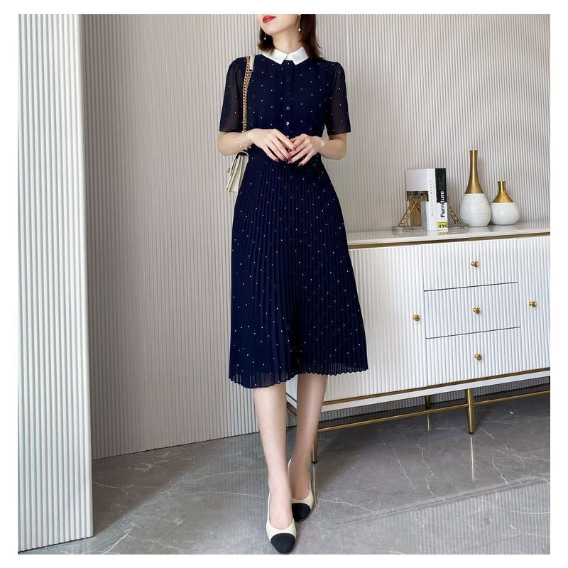 Đầm Dài Đến Giữa Eo Màu Trơn Thanh Lịch Thời Trang Mùa Hè 2023 Cho Nữ Phiên Bản Hàn Quốc 2023