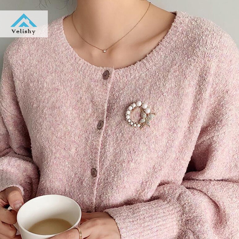 Velishy Ghim Cài Áo Hình Chữ king / sweater / Trái Tim Phối Tua Rua Thời Trang Cho Nam Và Nữ