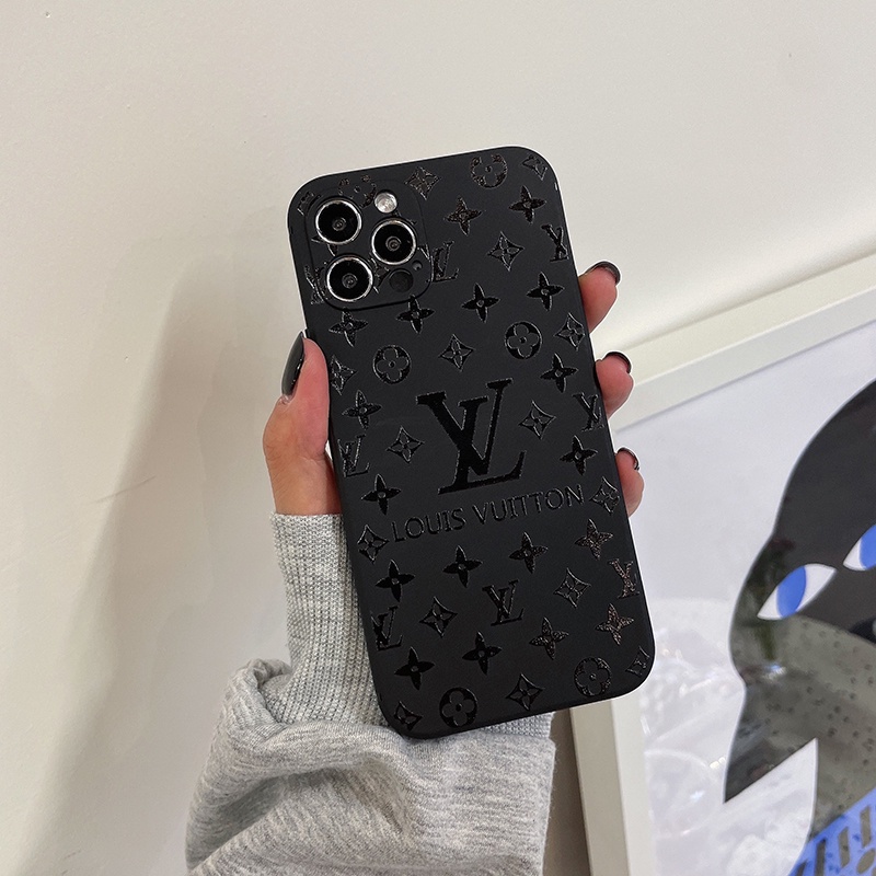 Lưới Họa Tiết Logo TPU Mềm Silicone iPhone 15 Ốp Lưng iPhone 11 12 13 14 15 Pro Max 7 8 Plus X XR XS Max Sơn Matte Cover