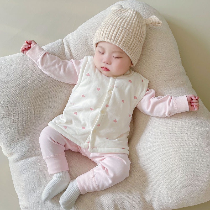 Áo Khoác Ghi Lê cotton Giữ Ấm Mùa Xuân Thu Cho Bé Trai Bé Gái Sơ Sinh