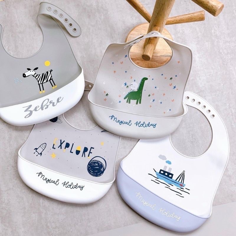 PVN61342 Yếm Máng Ăn Dặm Silicon Siêu Mềm Cho Bé T2